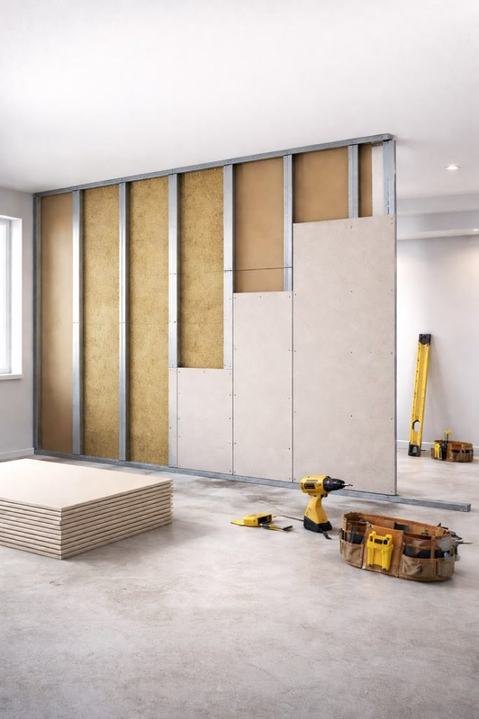 Gypsum board partition in pakistan design